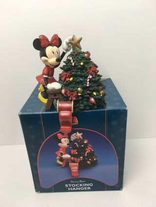 Santas Best Mini Mouse Putting Star On Christmas Tree Stocking Holder 1998