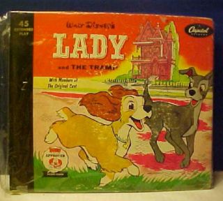 1954 Lady And The Tramp Walt Disney Story Book And Record