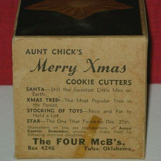 Vintage Aunt Chick’s Christmas Cookie Cutters With Box