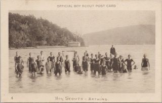 Boy Scouts Bathing Official Boy Scout Postcard F64