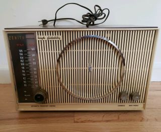 Zenith Vintage Radio H - 845 Am Fm High Fidelity Tube Great (s - 53555)