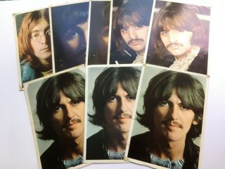 Beatles Uk " White Album " 8 1968 Photos (3 George 2 Ringo 2 Paul 1 John)