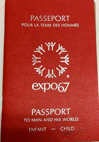 1967 Expo 67 Child Passport With 101 Stamped Pavilions