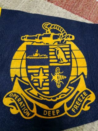 Vtg 1955 Antarctic Military Navy Sea Bee Pennant Flag Sign Operation Deep Freeze 3