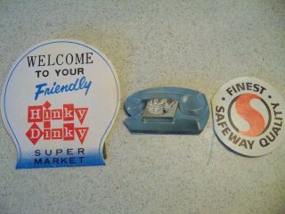 Vintage Advertising Sewing Needle Cards Hinky Dinky - Safeway - Starlite Color Phone