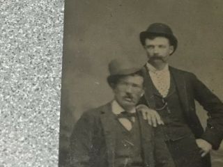 1900’s TINTYPE PHOTO 4 YOUNG MEN WITH HAT ALL SMOKING CIGAR 3