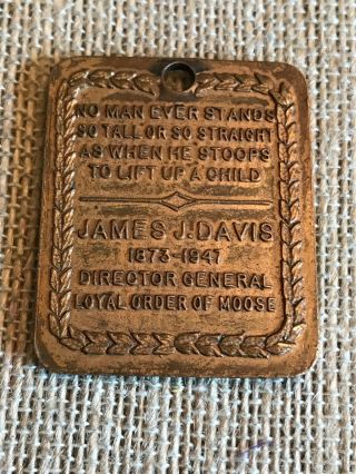 Vintage 1948 Loyal Order Of Moose Shamokin PA Mortgage Burning Medallion 2