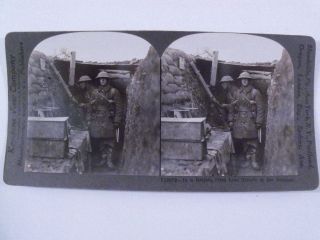 Ww1 " British First Line Trench In Balkans " Keystone Stereoview V18882 World Wari