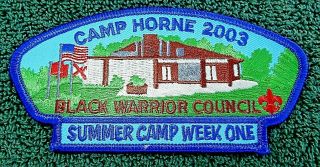 Boy Scouts Black Warrior Council,  Al,  Camp Horne 2003,  1st Week,  Ta - 20 Csp