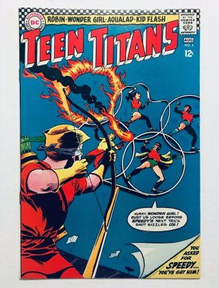 Teen Titans 4,  1966,  Dc,  Silver Age,  1st App Of Speedy In Series,  Vf,  8.  5 - 9.  0