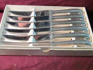 Stainless Gentry Set Of 6 Steak Knives 8 1/2 " Sheffield,  Eng