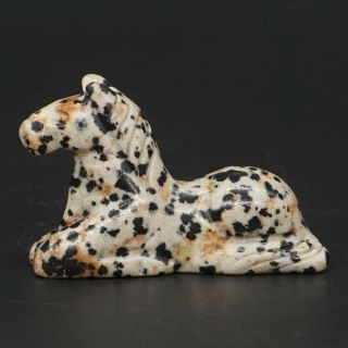 1.  5 " Horse Statue Natural Gemstone Dalmation Jasper Carved Animal Figurine Decor
