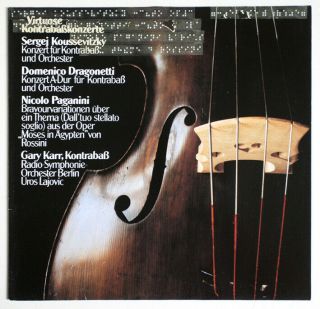 Nm Gary Karr Double Bass Koussevitzky Paganini Germany Schwann Vms 2063 Lp