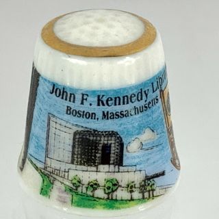 Porcelain Thimble Jfk John F Kennedy Library Boston Massachusetts Reutter German