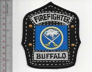 Buffalo Fire Department & Buffalo Sabres Hockey Team Helmet Shield Promo Large