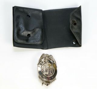 Vintage 1970 ' s Novelty SPECIAL POLICE Metal Badge in Wallet Holder 2