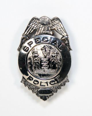 Vintage 1970 ' s Novelty SPECIAL POLICE Metal Badge in Wallet Holder 3