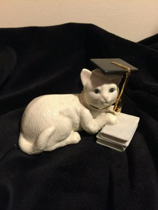 Lenox Collectible Cat Porcelain And Gold From 12 Months Of Kittens Graduation