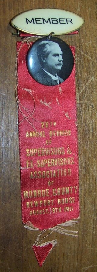 1911 Monroe County Rochester Ny Supervisors Reunion Medal Ribbon Newport House