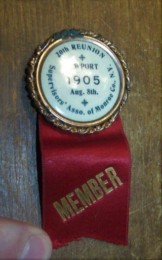 1905 Monroe County Rochester Ny Supervisors Reunion Medal Ribbon Newport House