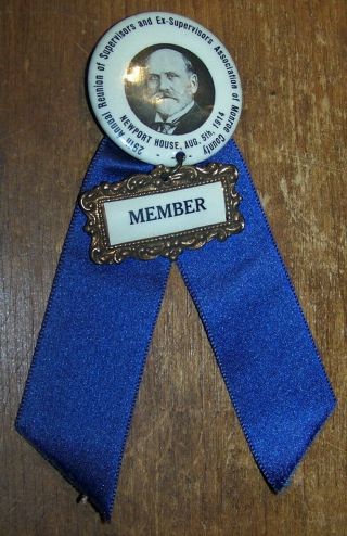 1914 Monroe County Rochester Ny Supervisors Reunion Medal Ribbon Newport House