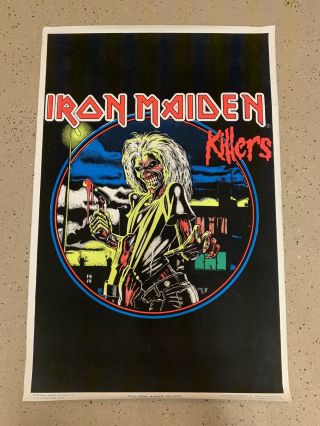 Vintage 1988 Iron Maiden Blacklight Poster Rare 816 Iron Maiden Killers