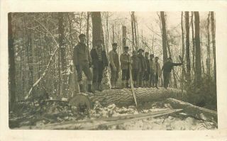 C - 1910 Logging Lumber Occupation Workers Rppc Photo Postcard 765