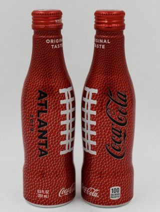 2 Full 2019 Atlanta Football Aluminum Coca Cola Bottle Coke Bowl Liii