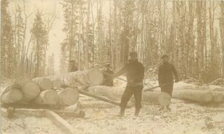 C - 1910 Logging Lumber Occupation Workers Rppc Real Photo Postcard 7953