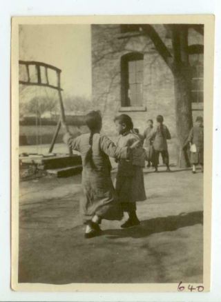 C1930s China Mission School Girls At Recess Photo - Likely Near Peking