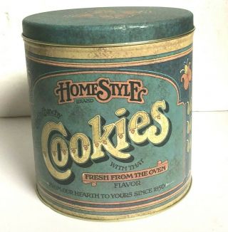 Vintage Ballonoff Homestyle Cookies Tin Canister 1979