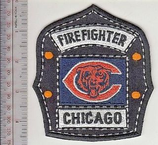 Chicago Fire Department Cfd & Chicago Bears Nfl Football Team Promo Patch