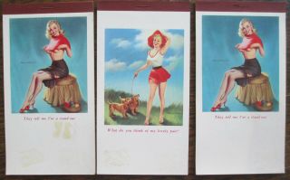 3 Vintage Notepads Note Pad Harry Ekman Pin Up Covers