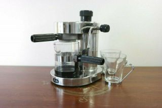 Vintage Melitta Espresso Cappuccino Maker & 2 Vitrosax Cups Made In Italy