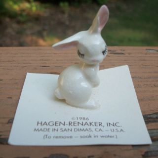 Retired Hagen - Renaker Rabbit Bunny Figurine Miniature 1986