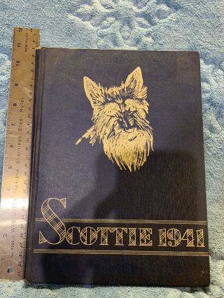 Vintage 1942 " Scottie " Scottdale Pa High School Annual Yearbook Scotty Dog Old
