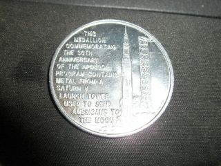Nasa Apollo 30th Anniversary Coin Blended With Metal From Saturn V Launch Tower