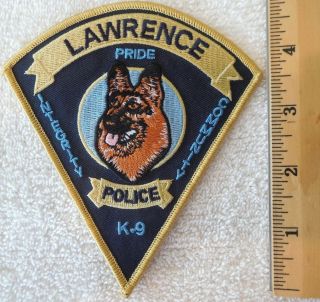 Lawrence Indiana K - 9 Police Patch (fire,  Highway Patrol,  Ems)