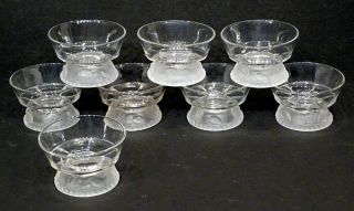 Set Of 8 Vintage Frosted Lion Glass Eapg Sherbet Sauce Nut Dish Set / Gillinder