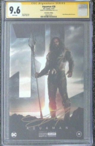 Aquaman 28 Foil Photo Cover Variant_cgc 9.  6 Ss_signed By Jason Momoa