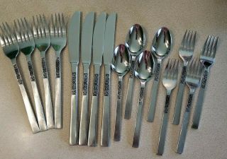 Mid Century Stanley Roberts Dorette Stainless Flatware 4 Place Settings