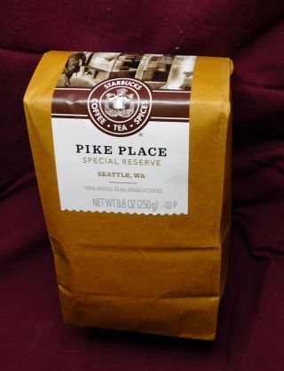 Starbucks Coffee 8.  8oz Whole Bean Reserve Only@1st Store Pike Place Exclusive