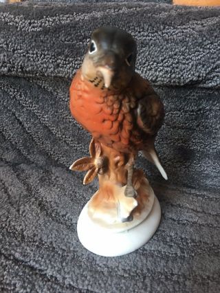 Vintage Ceramic Perched Robin Figure