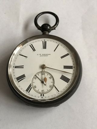 Vintage J W Benson Solid Silver Pocket Watch