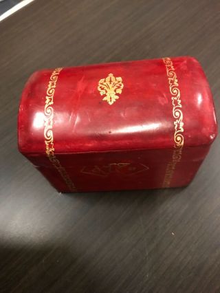 Vintage Leather Playing Card Box