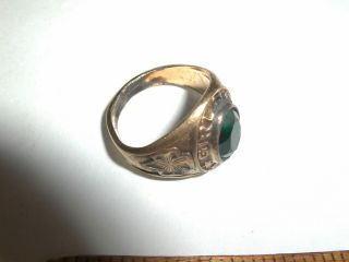 OLD Girl Scouts of America GIRL SCOUT USA GOLD FILLED SIZE 6.  5 GREEN STONE RING 2