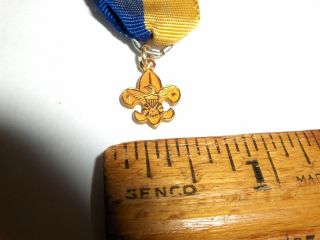 Vintage BSA Boy Scouts of America 1/10 10k Gold Filled Medal Pin with Ribbon 2