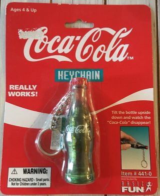 & Coca - Cola 1999 Miniature Disappearing Coke Bottle Keychain