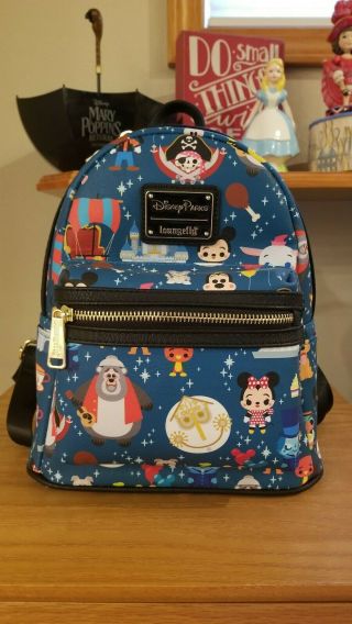 Disney Parks Loungefly Attractions Characters Mini Backpack Great Placement