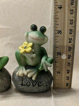 G29 Set of 2 Frog Figurines Collectible Resin Fairy Garden Statues Home Decor 2